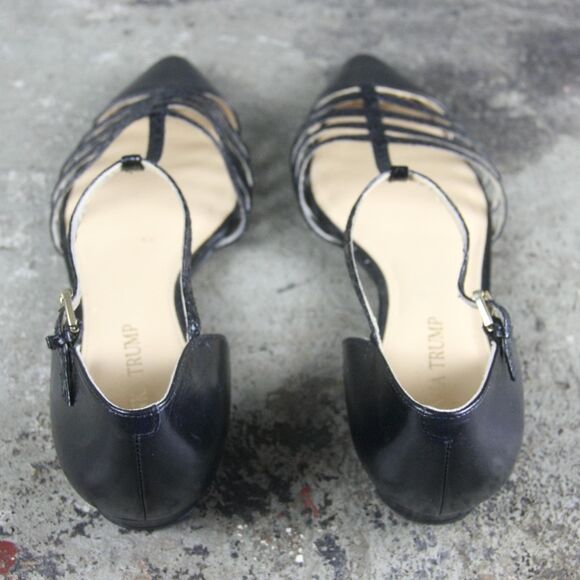 Ivanka Trump Pointed Flats for Sale up to 90% Off: Poshmark Ivanka Trump Ittoey Black Pointed Toe Flats Leather Sandals, Size 7